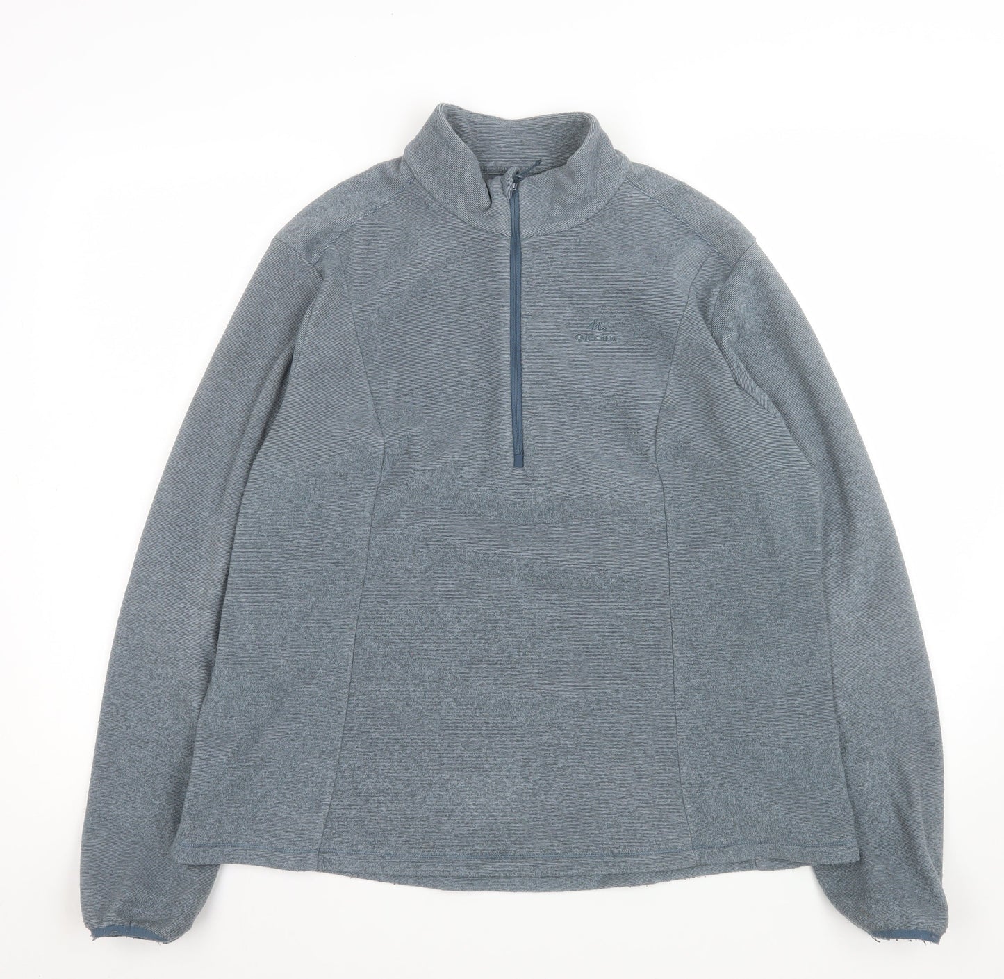 Decathlon Men Grey XL Fleece 1/2 Zip Pullover Sweatshirt
