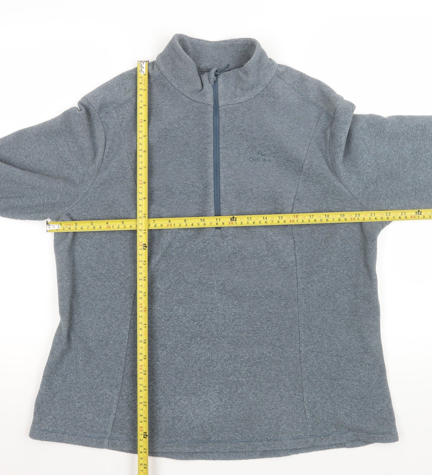 Decathlon Men Grey XL Fleece 1/2 Zip Pullover Sweatshirt