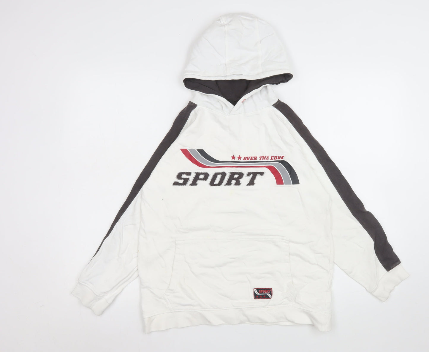 Rebel Teens White & Black Sport Hoodie 31-32in Chest Pullover