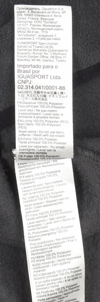 Quechua Men's Black 2XL Fleece Full Zip Jacket Outdoor Hiking