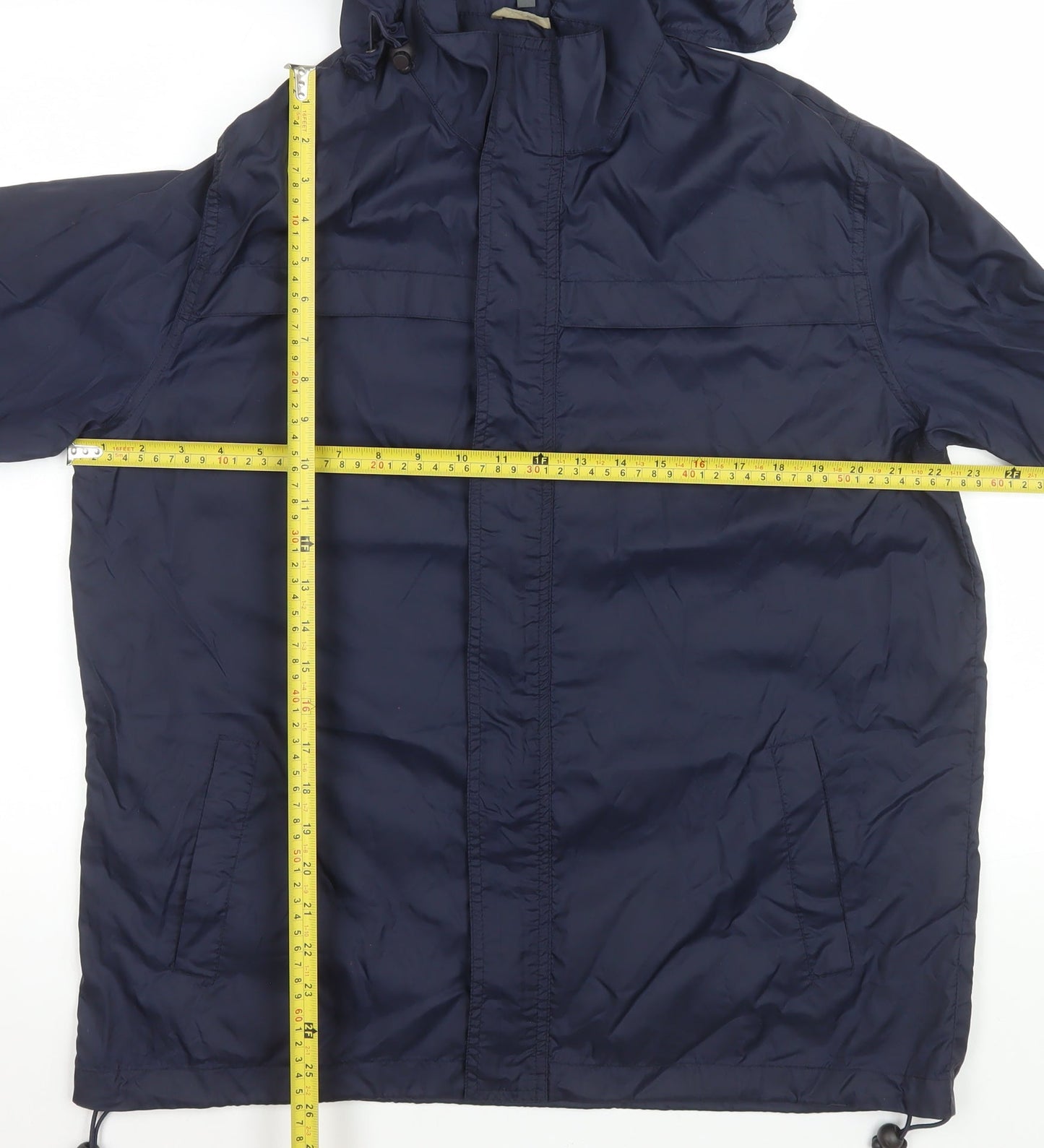 Project Basic Men's Blue Hooded Windbreaker Jacket Size M