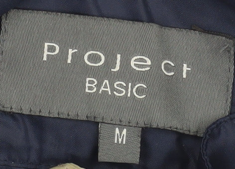 Project Basic Men's Blue Hooded Windbreaker Jacket Size M
