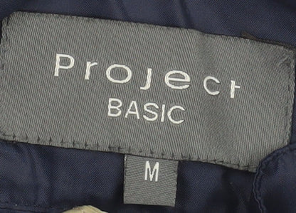 Project Basic Men's Blue Hooded Windbreaker Jacket Size M