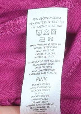 Dunnes Stores Women’s Pink Tunic Blouse L Viscose Blend Relaxed Fit