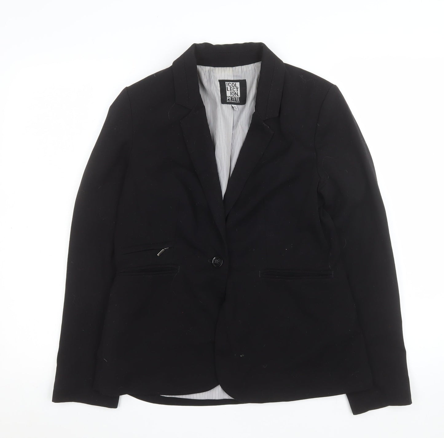 Debenhams The Collection Petite Black Single-Breasted Blazer Size 10