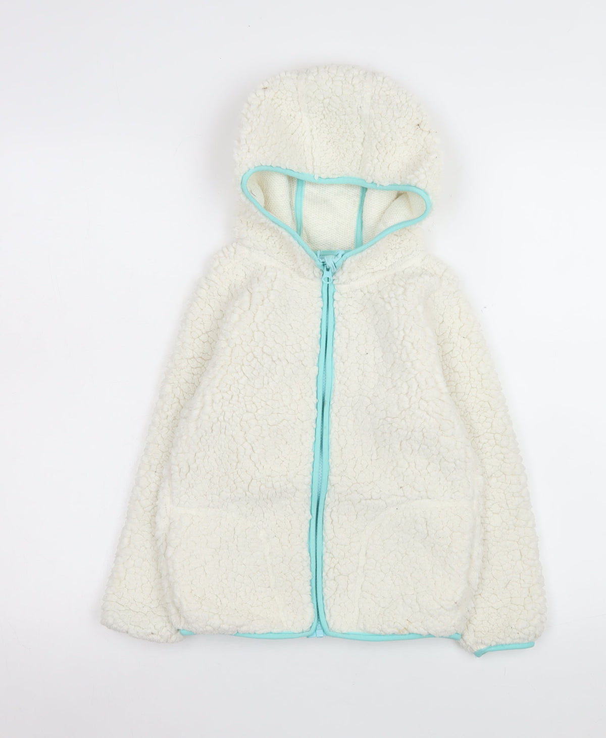 Crane Girls Ivory Hooded Fleece Full Zip Jacket 7-8 Years