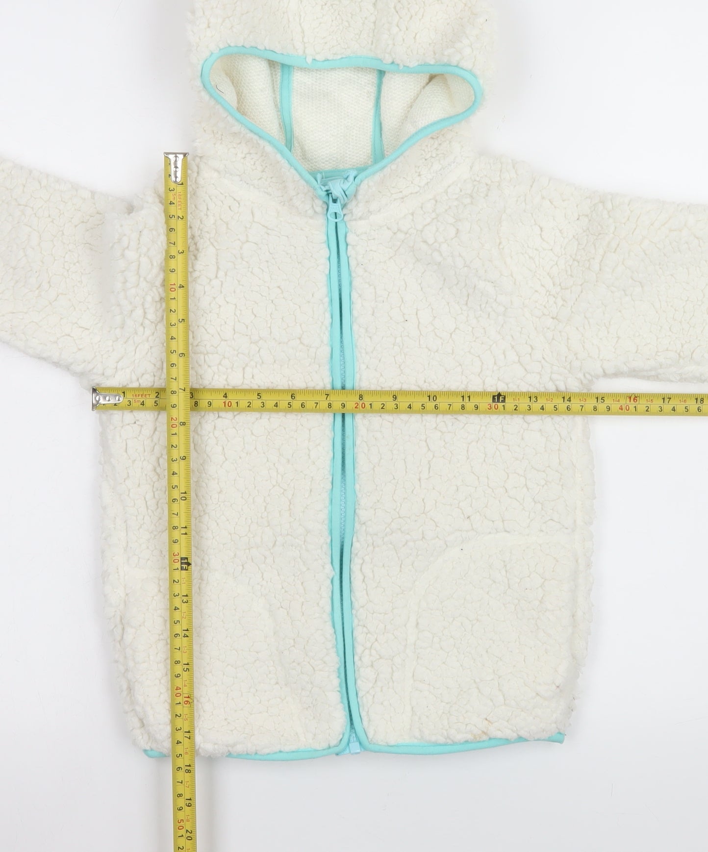Crane Girls Ivory Hooded Fleece Full Zip Jacket 7-8 Years