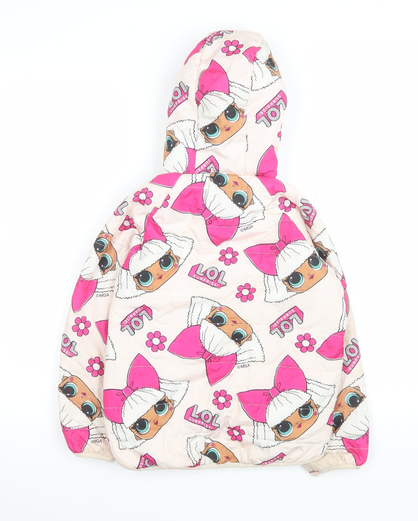 LOL Surprise Girls Pink Hooded Puffer Jacket Coat Age 8 Years