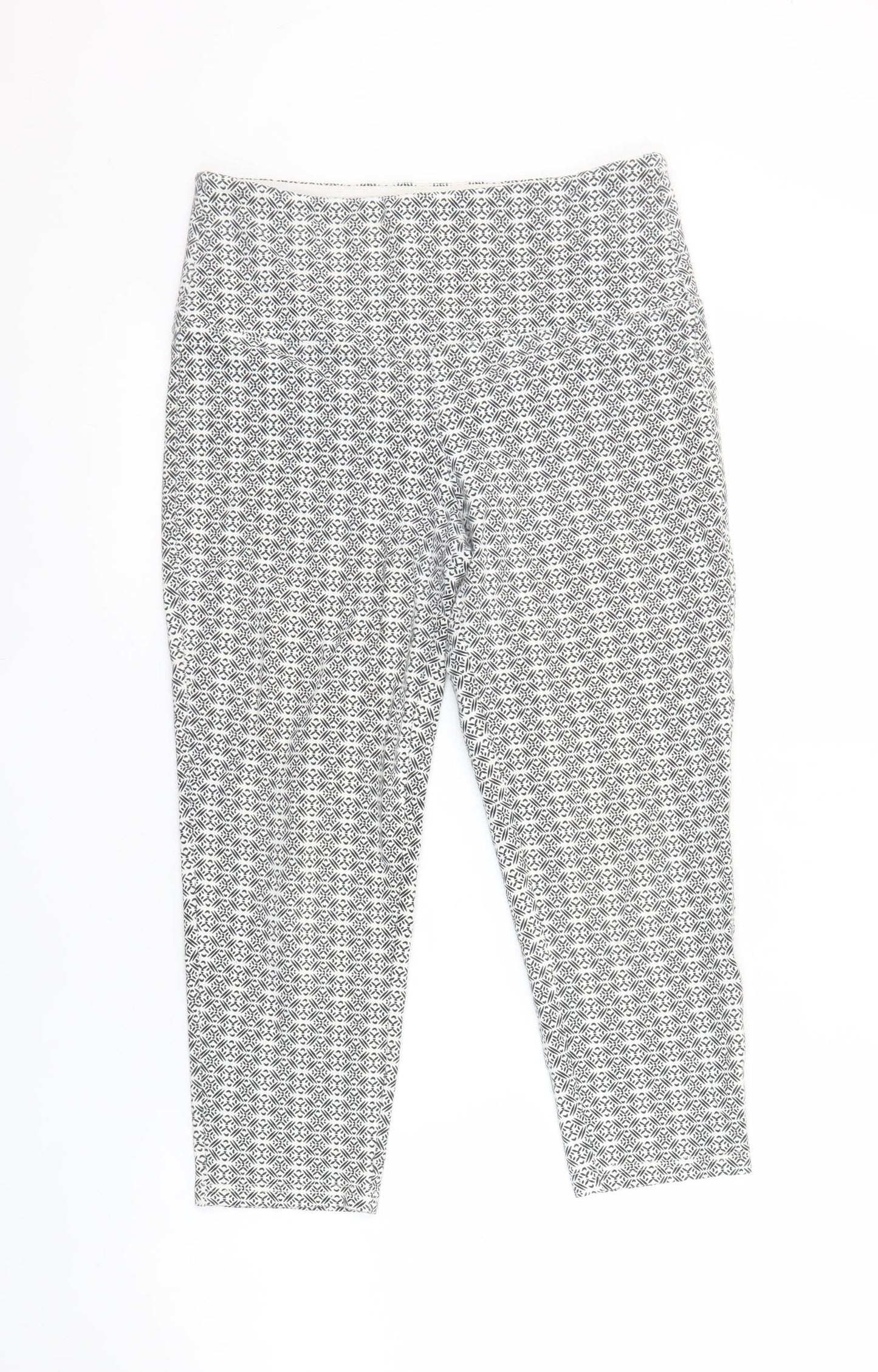 Suavé Womens Black Geometric Capri Leggings Small Tummy Control