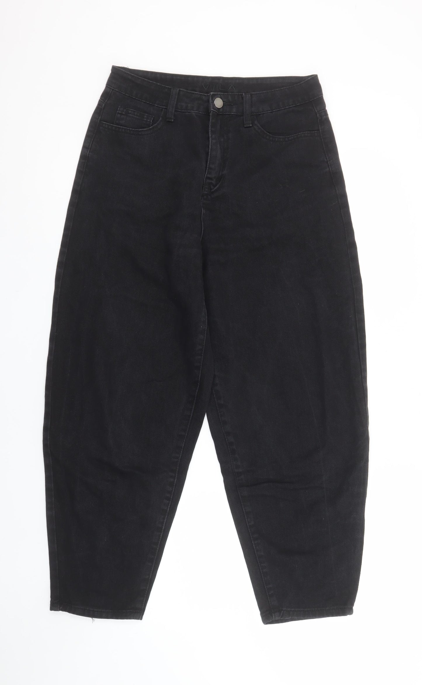Vila Womens Black High Rise Mom Jeans Size 10 Relaxed Fit