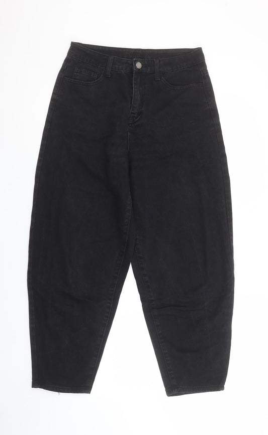 Vila Womens Black High Rise Mom Jeans Size 10 Relaxed Fit