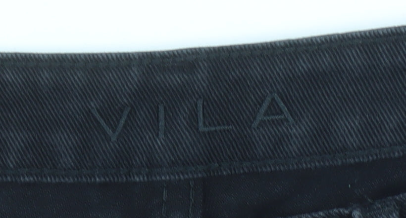 Vila Womens Black High Rise Mom Jeans Size 10 Relaxed Fit