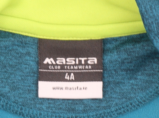 Masita Boys Blue Graphic 1/4 Zip Pullover Sweatshirt Size 4 Years