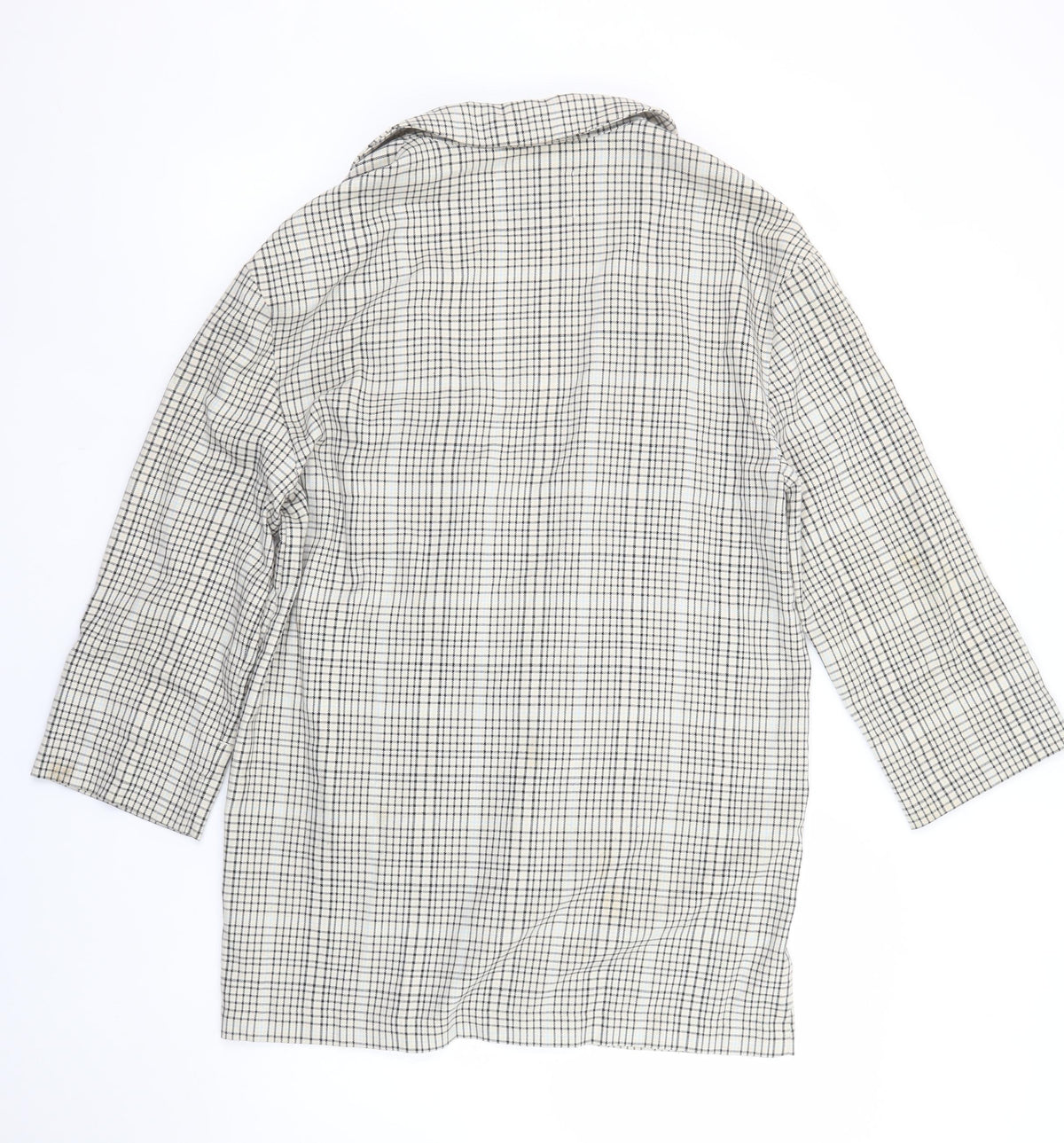 Stradivarius Women Beige Check Blazer Size 10 Regular Fit