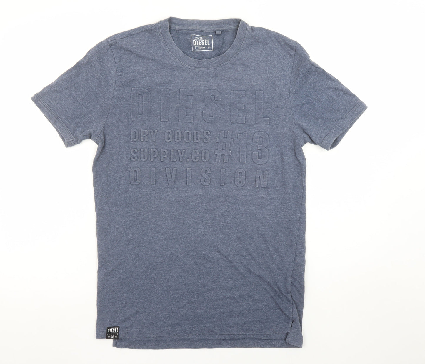 Diesel Men's Blue Crew Neck Short Sleeve Graphic T-Shirt Medium
