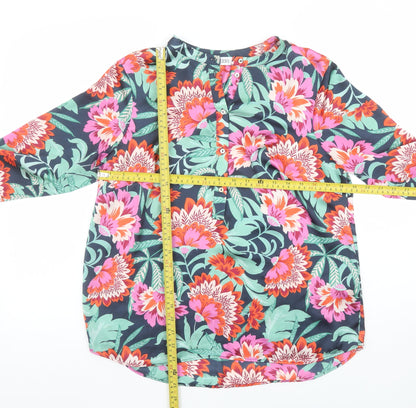 Back view of Gallery women’s multicoloured floral long sleeve tunic blouse, size UK 10