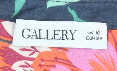 Gallery Womens Multicoloured Floral Long Sleeve Tunic Blouse Size 10