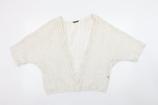 Massimo Dutti Women Ivory Crochet Kimono Blouse Size S