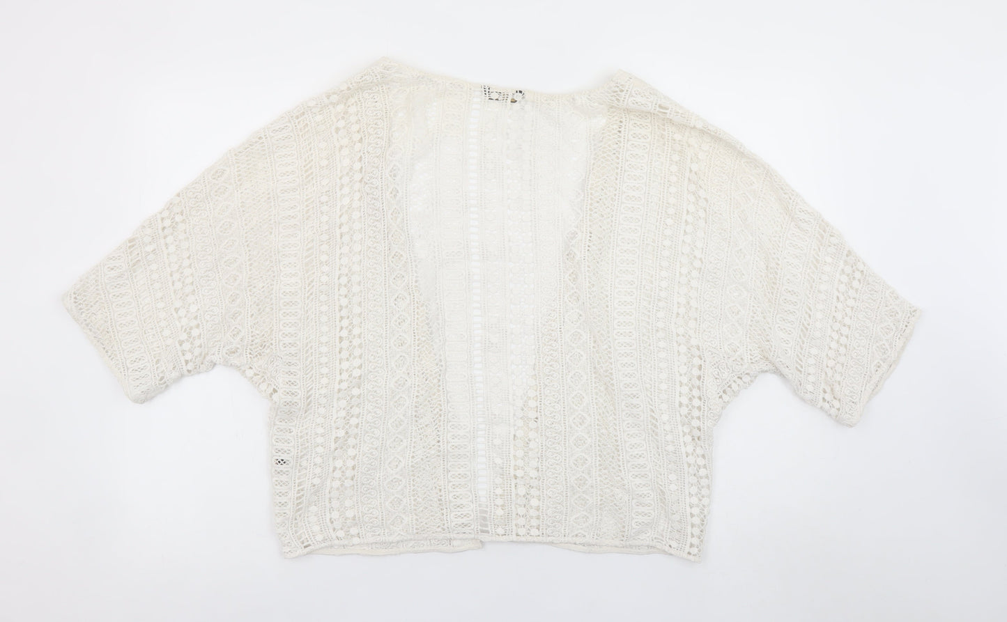Massimo Dutti Women Ivory Crochet Kimono Blouse Size S