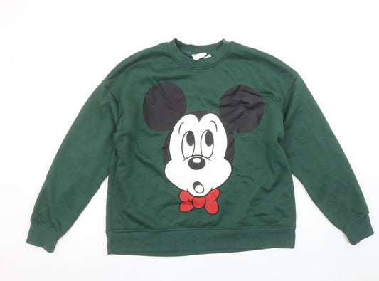 Disney Minnie Mouse Green Sweatshirt Women’s Small 10/12 Primark Cares
