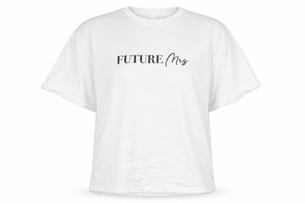 Missguided Women's White 'Future Mrs' Cotton T-Shirt Size L
