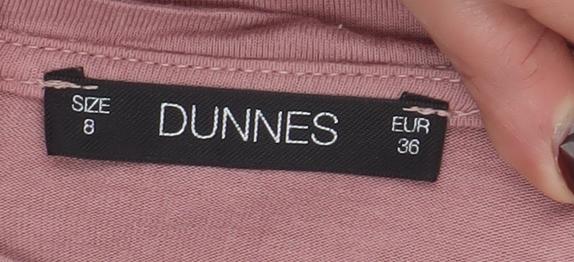 Dunnes Womens Pink Graphic Print Short Sleeve T-Shirt Size 8