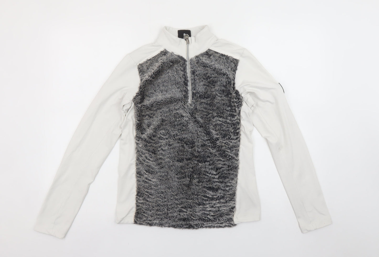 Dare 2B Women's Grey White 1/2 Zip Fleece Pullover UK 8