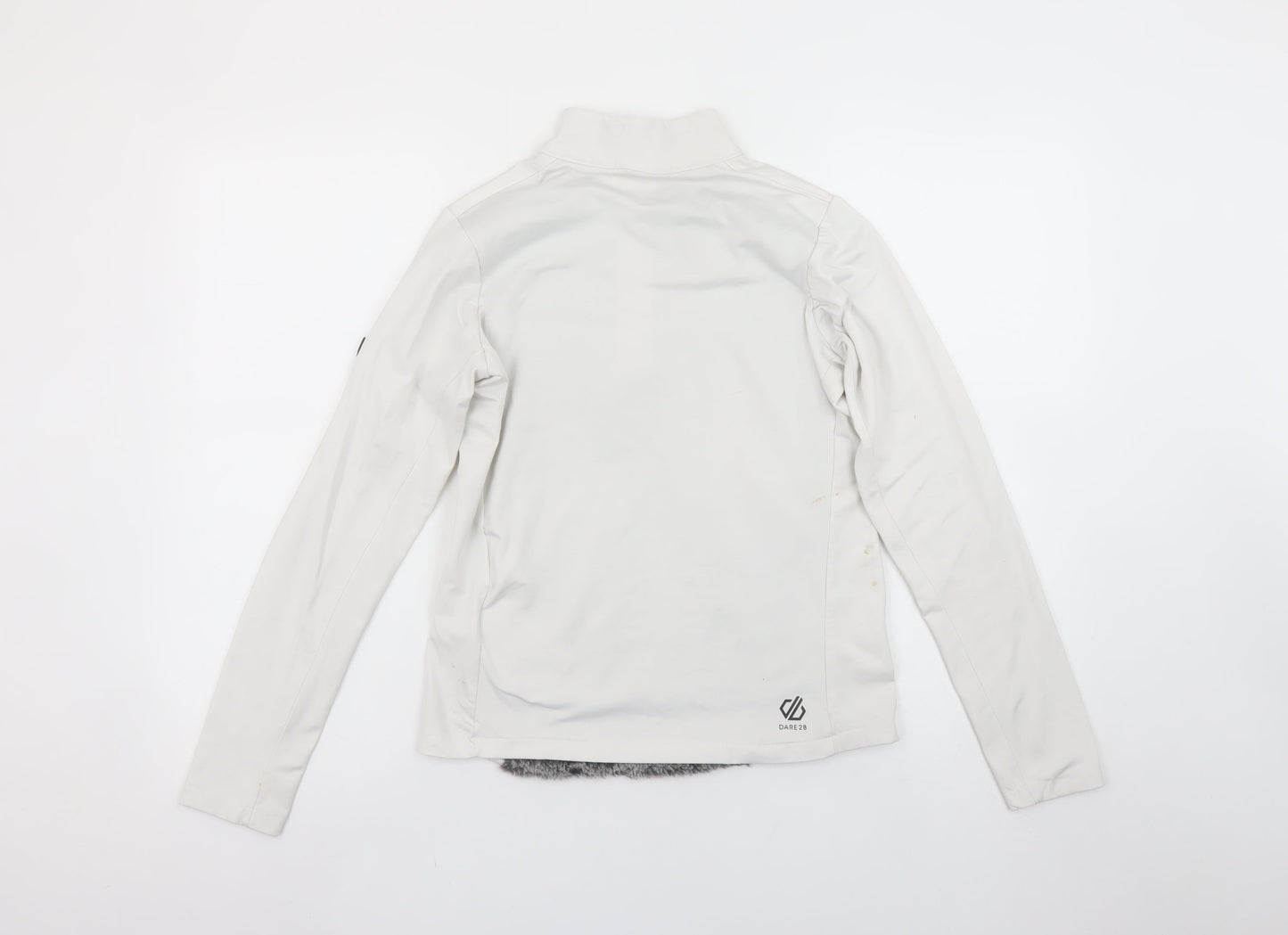 Dare 2B Women's Grey White 1/2 Zip Fleece Pullover UK 8