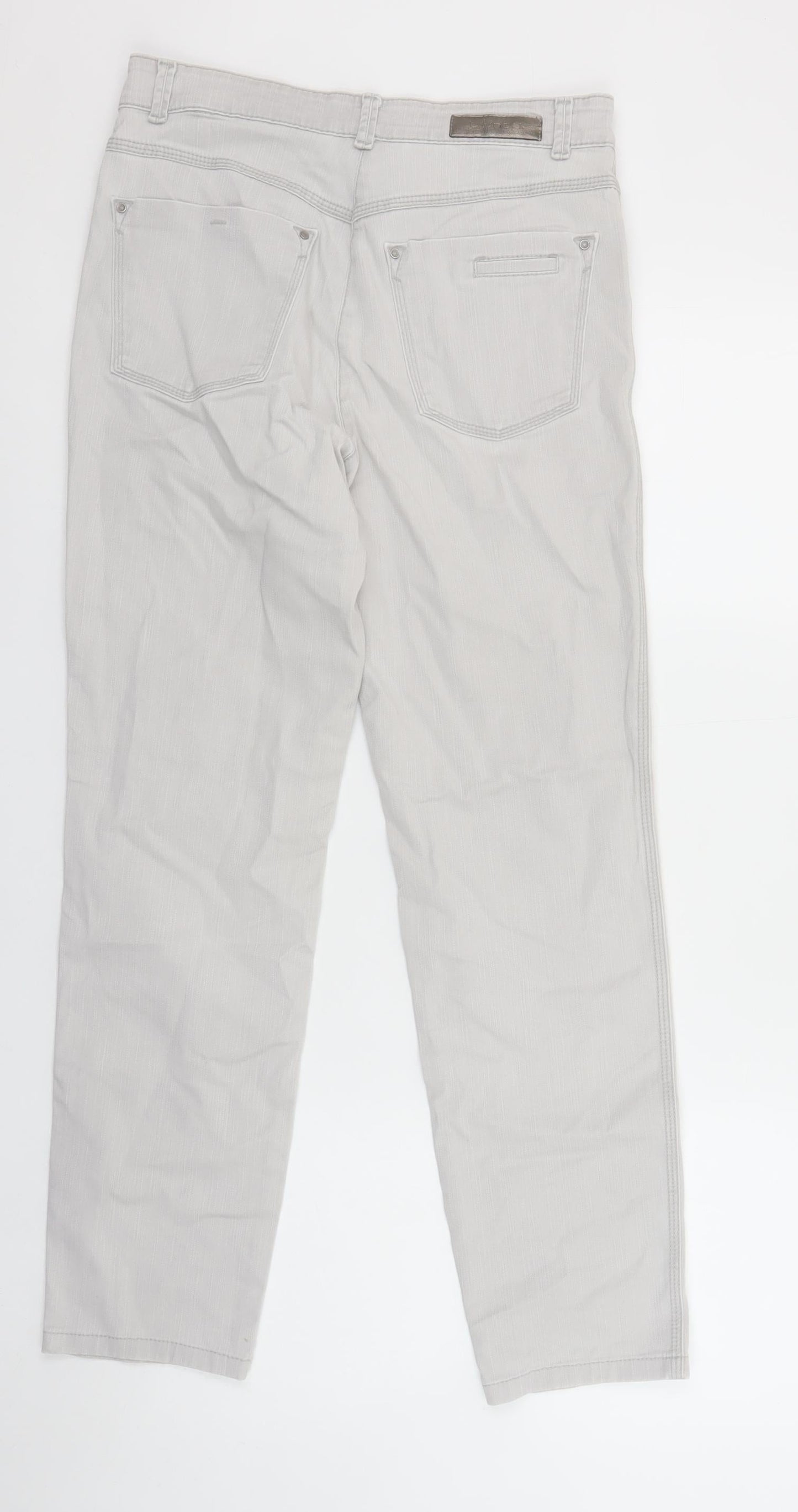 Bianca Women Grey Straight Corduroy Rhinestone Jeans Size 10