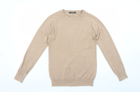 Dunnes Women’s Beige Long Sleeve Crew Neck Pullover Jumper Size S