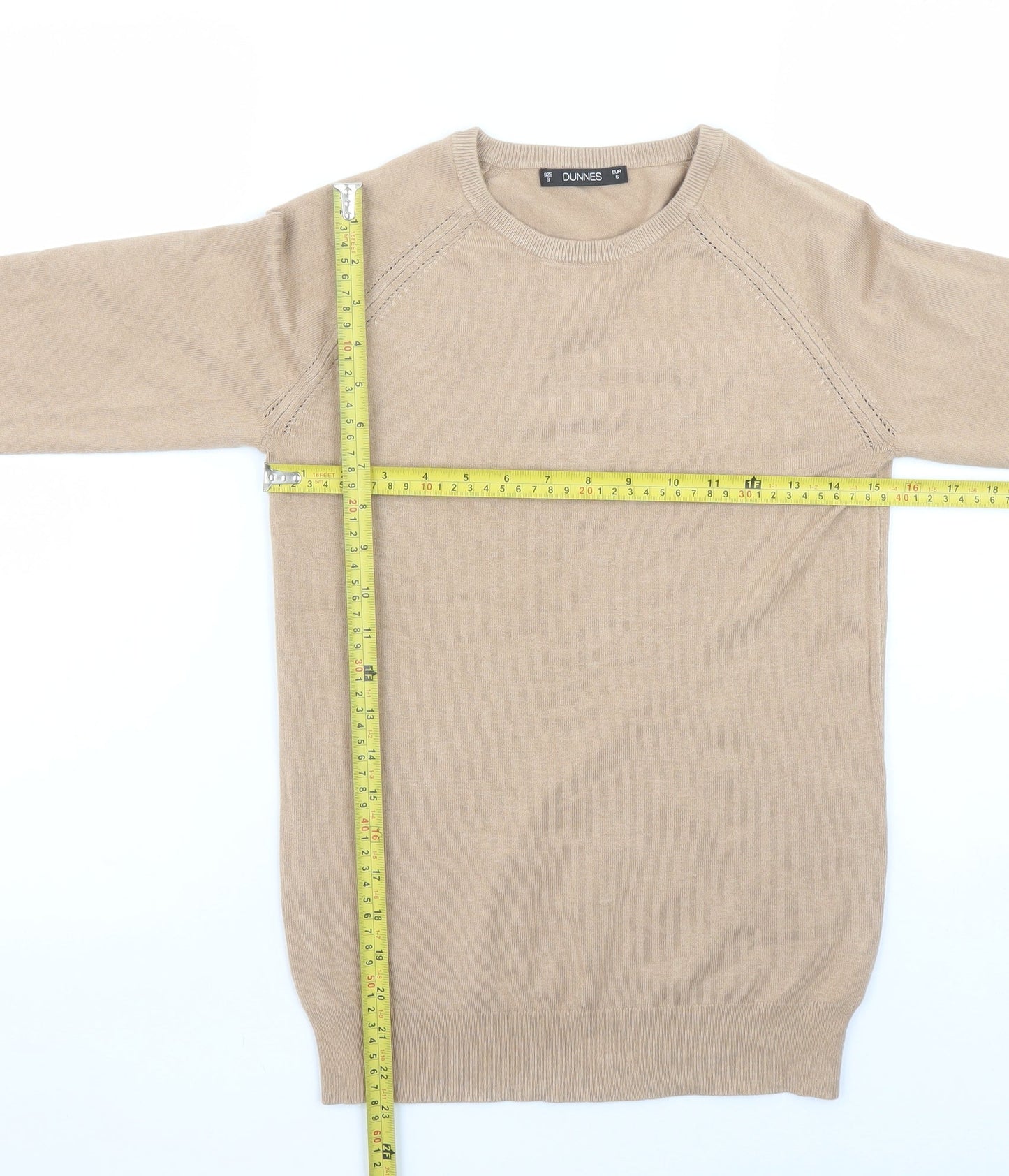 Dunnes Women’s Beige Long Sleeve Crew Neck Pullover Jumper Size S