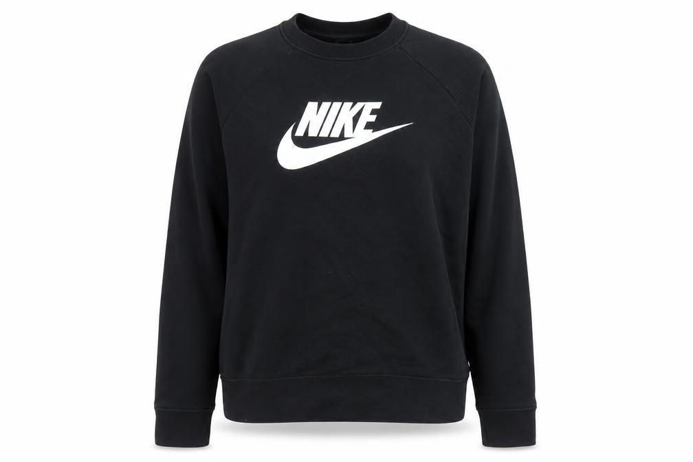 Nike Women Black Large Pullover Sweatshirt Crew Neck Logo Print