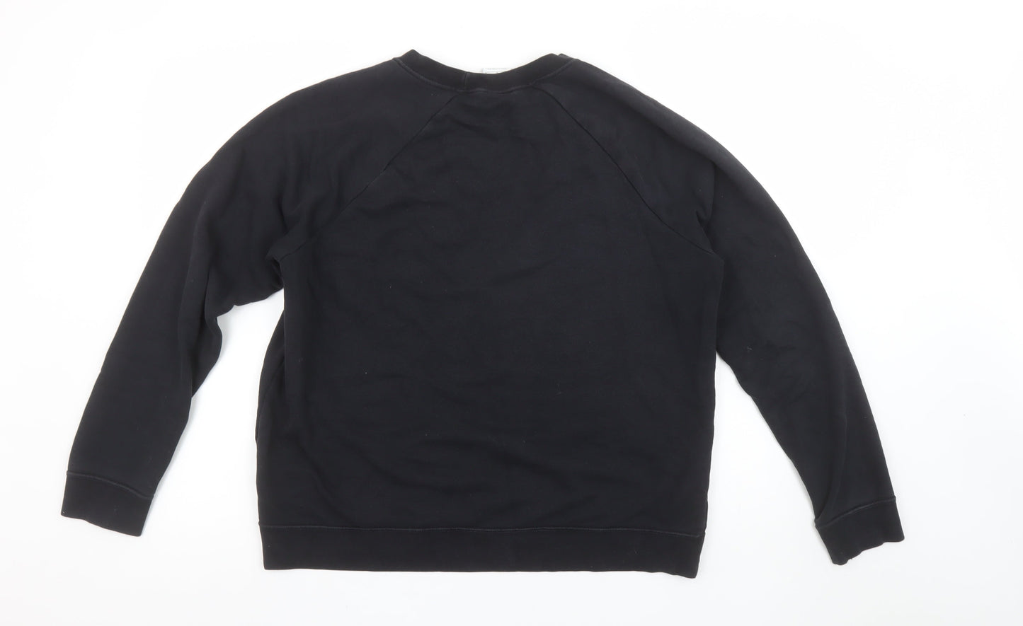 Nike Women Black Large Pullover Sweatshirt Crew Neck Logo Print