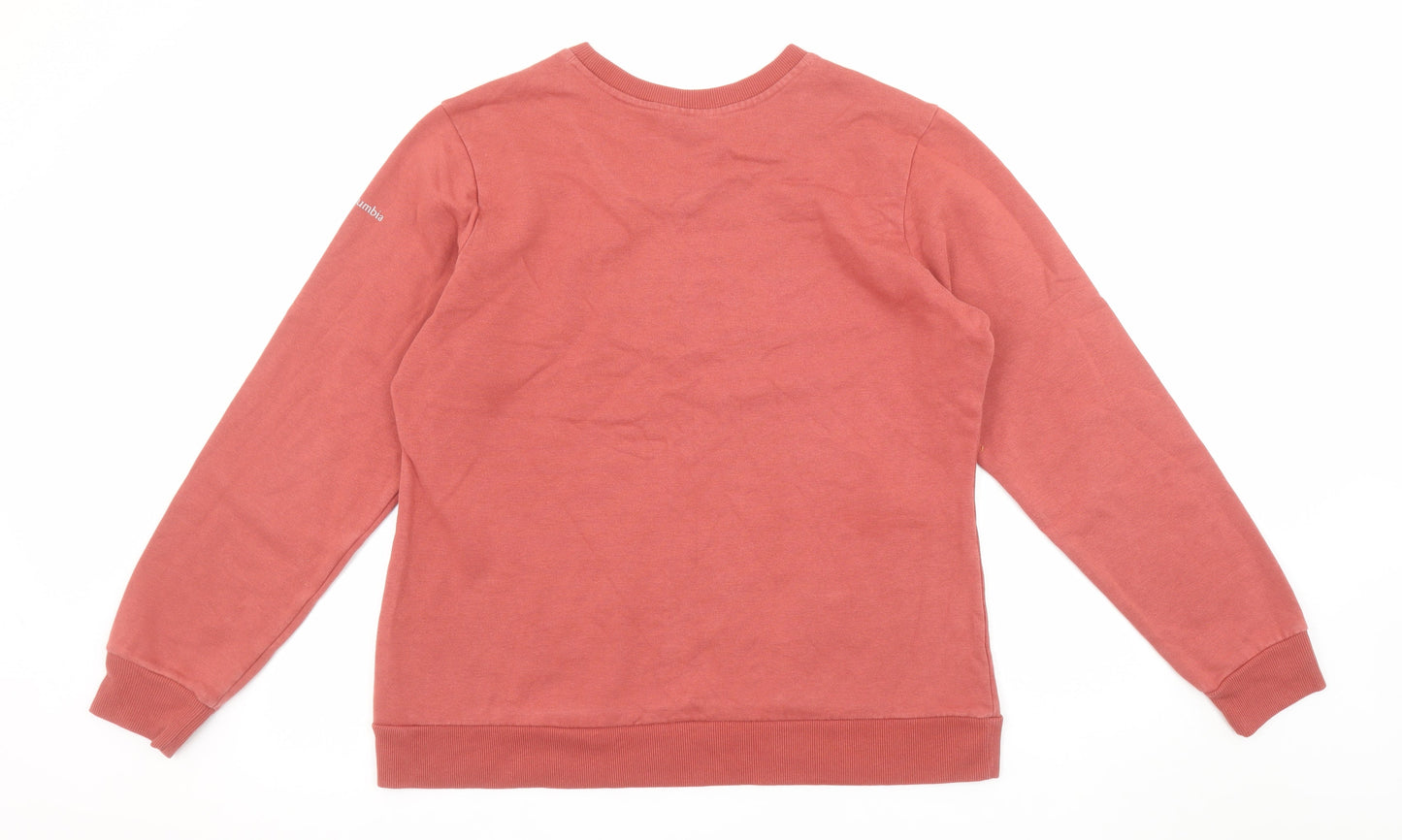 Columbia Women’s Pink Logo Crew Neck Sweatshirt Size L Cotton Blend