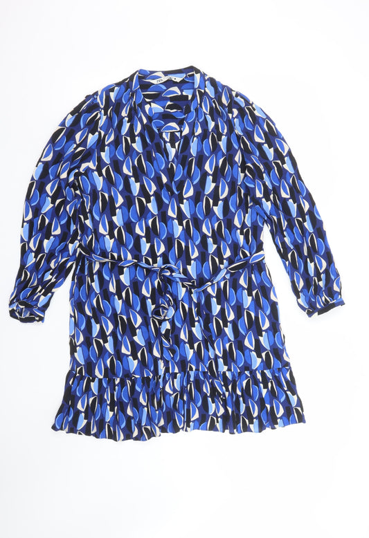 ZARA Women Multicoloured Geometric Wrap Dress Size M