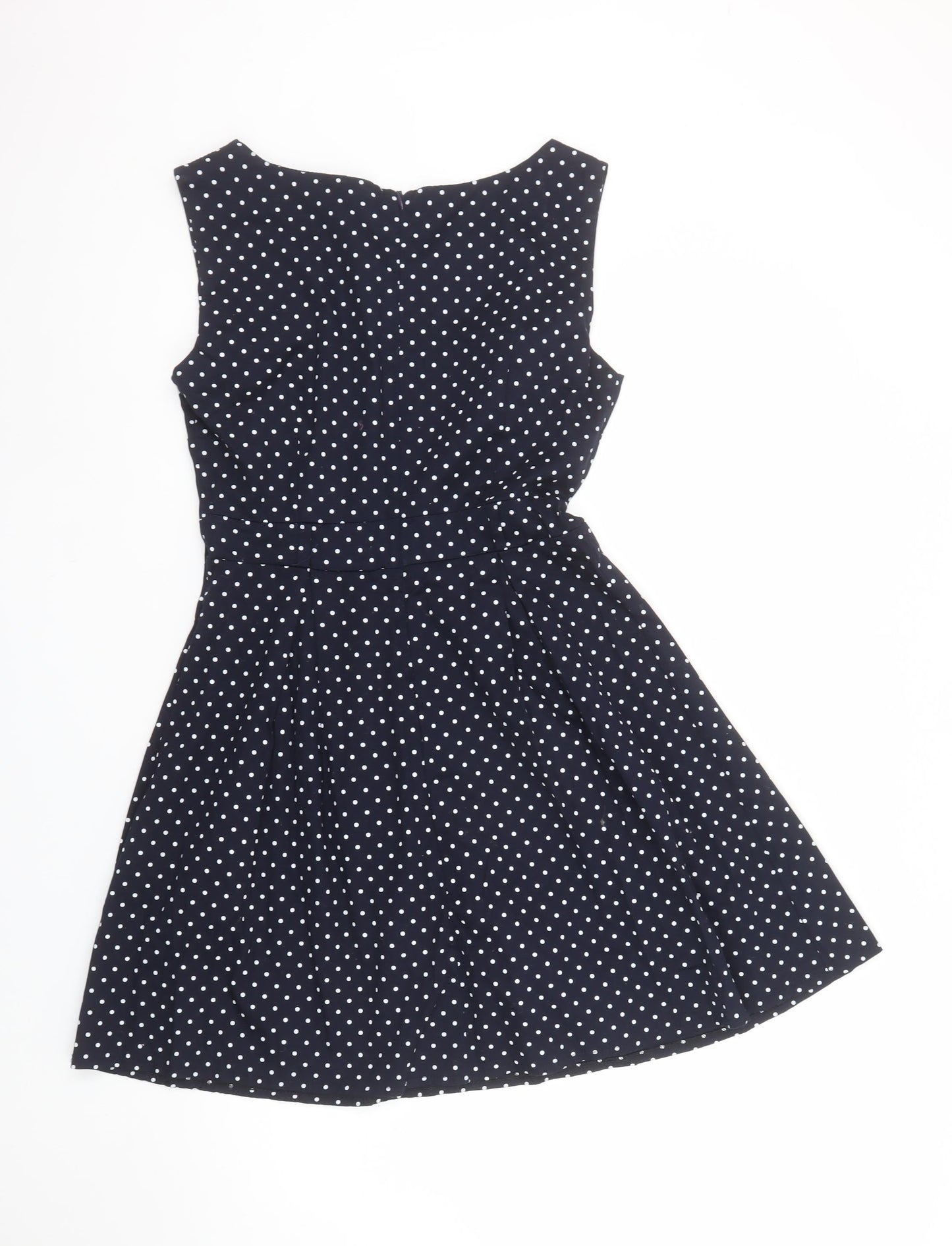 Izabel London Women’s Blue Polka Dot Fit & Flare Dress Size 12
