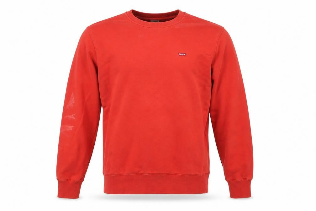 Levi's Men's Red Crew Neck Pullover Sweatshirt Size S Classic Fit