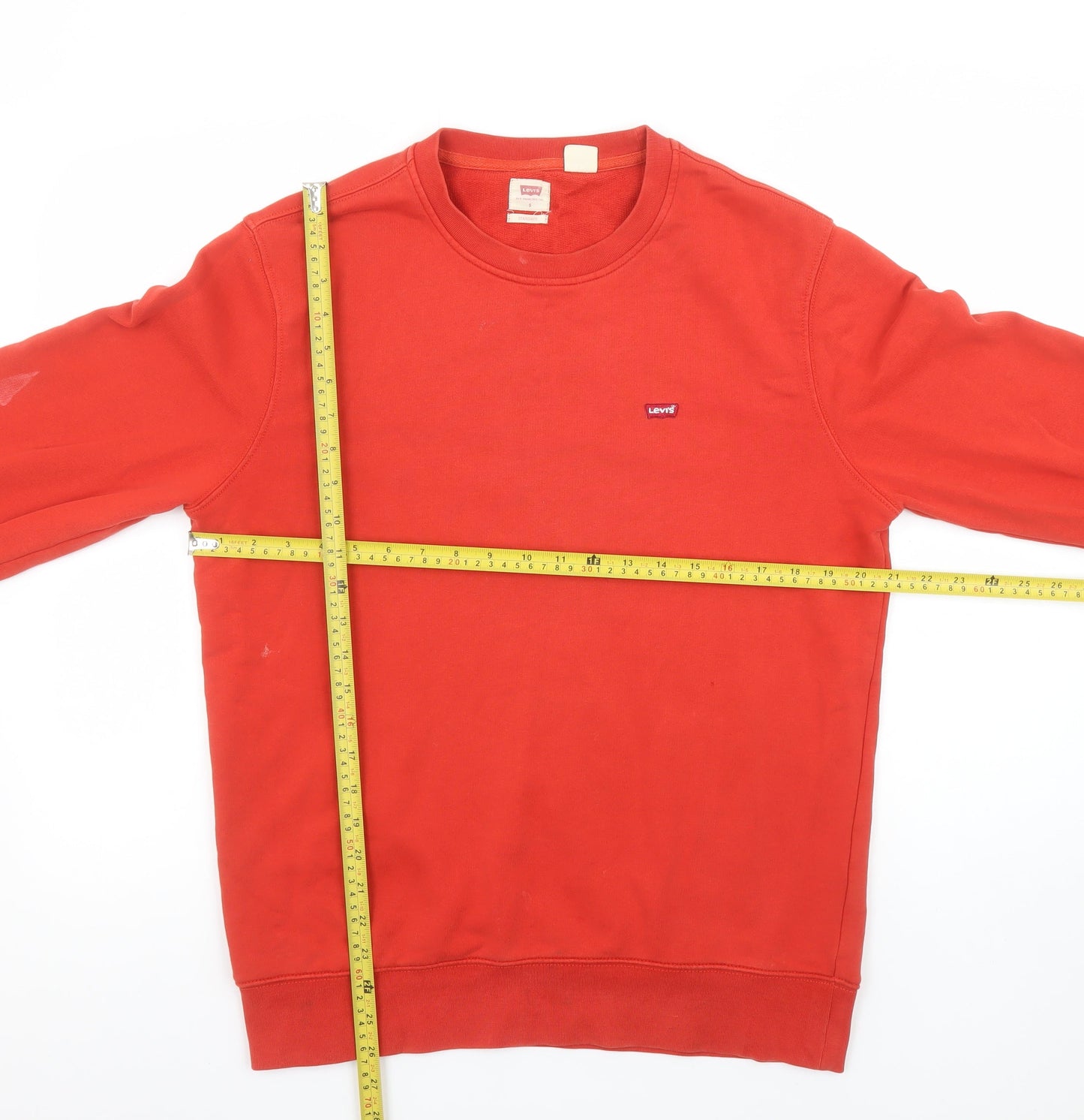 Levi's Men's Red Crew Neck Pullover Sweatshirt Size S Classic Fit