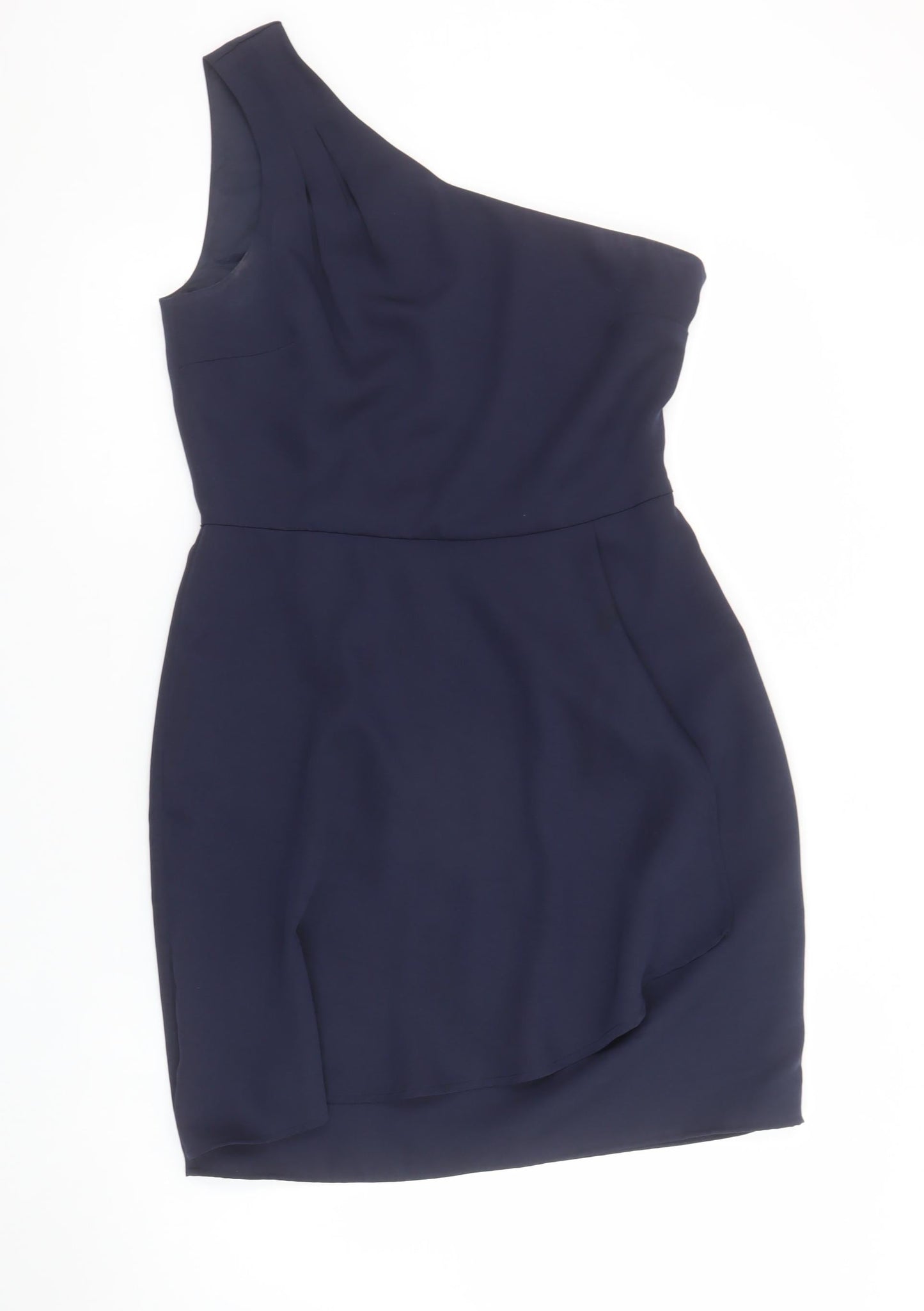 Oasis Womens Blue One Shoulder Short Sheath Dress Size 12