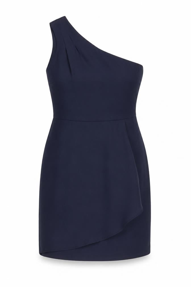 Oasis Womens Blue One Shoulder Short Sheath Dress Size 12