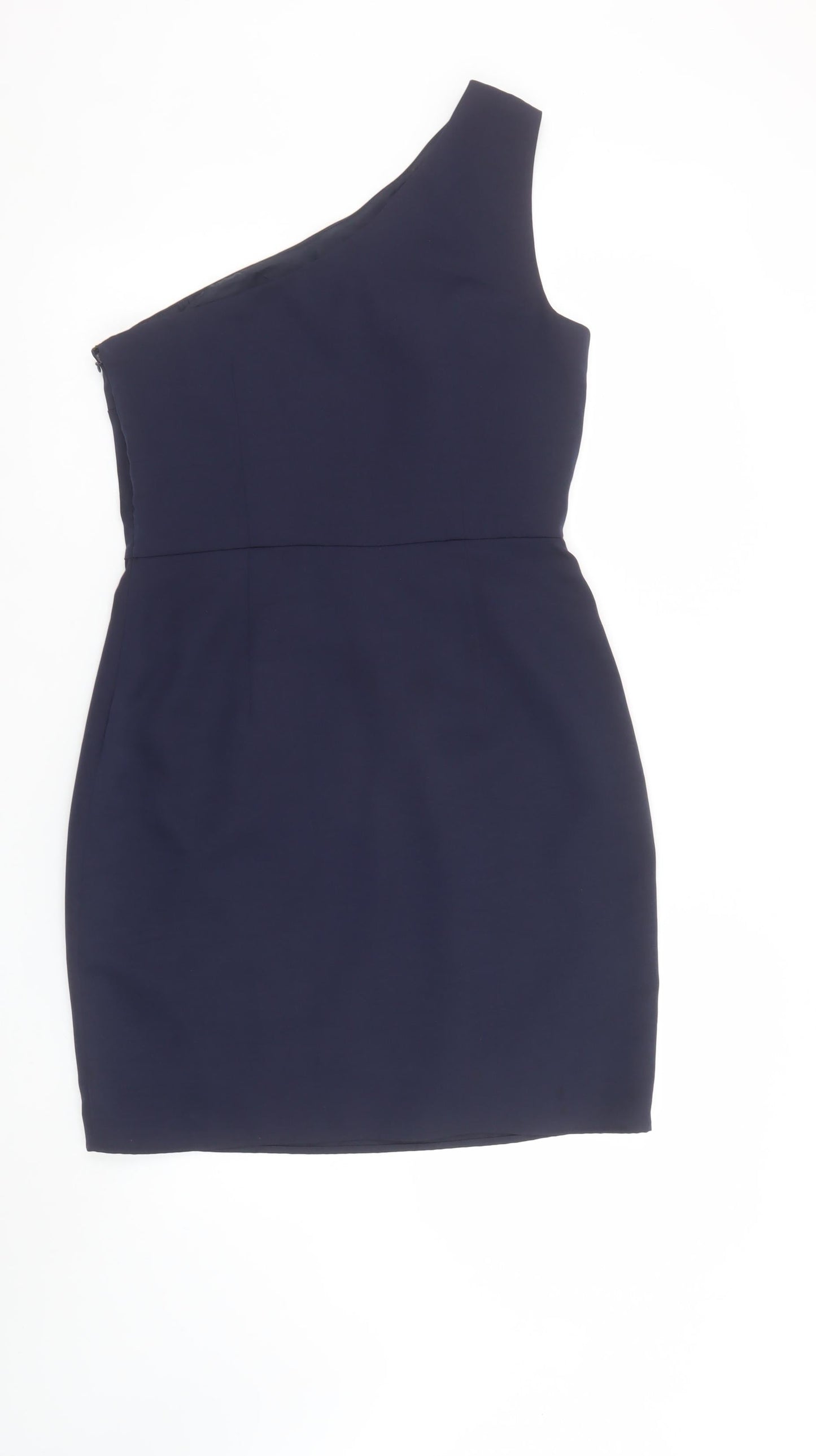 Oasis Womens Blue One Shoulder Short Sheath Dress Size 12