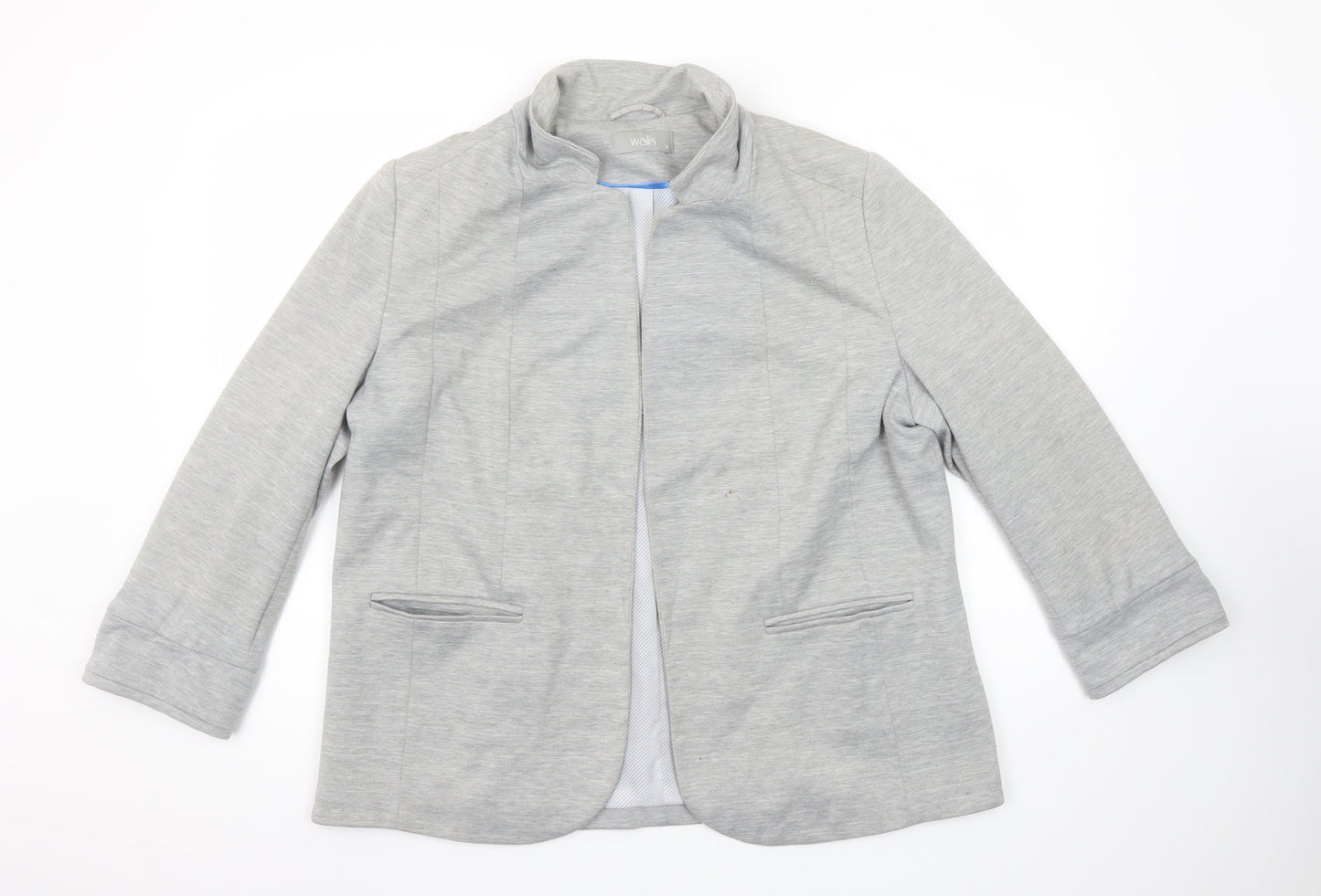Wallis Women’s Grey Shawl Collar Blazer Jacket Size 16
