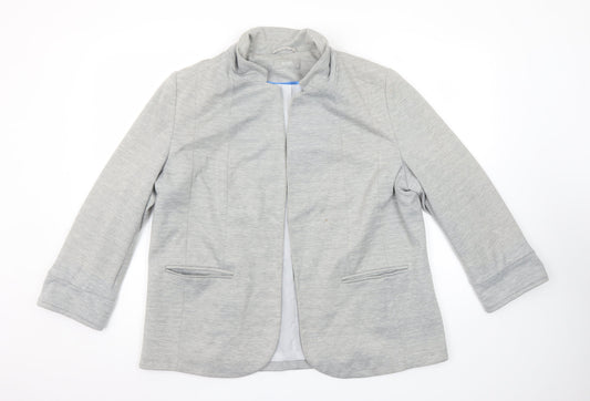 Wallis Women’s Grey Shawl Collar Blazer Jacket Size 16