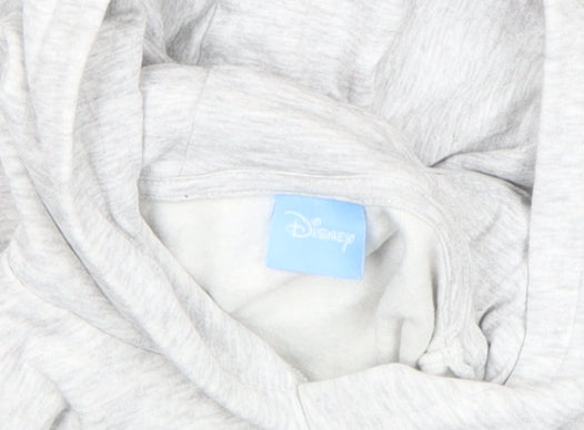 Disney Girls Grey Stitch Pullover Hoodie 6 Years Fleece Long Sleeve