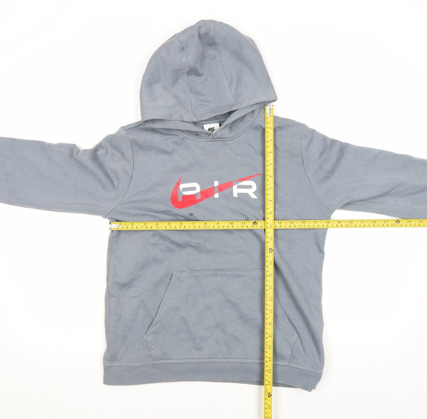 Nike Boys Grey Air Logo Pullover Hoodie XL 158-170cm Long Sleeve Fleece