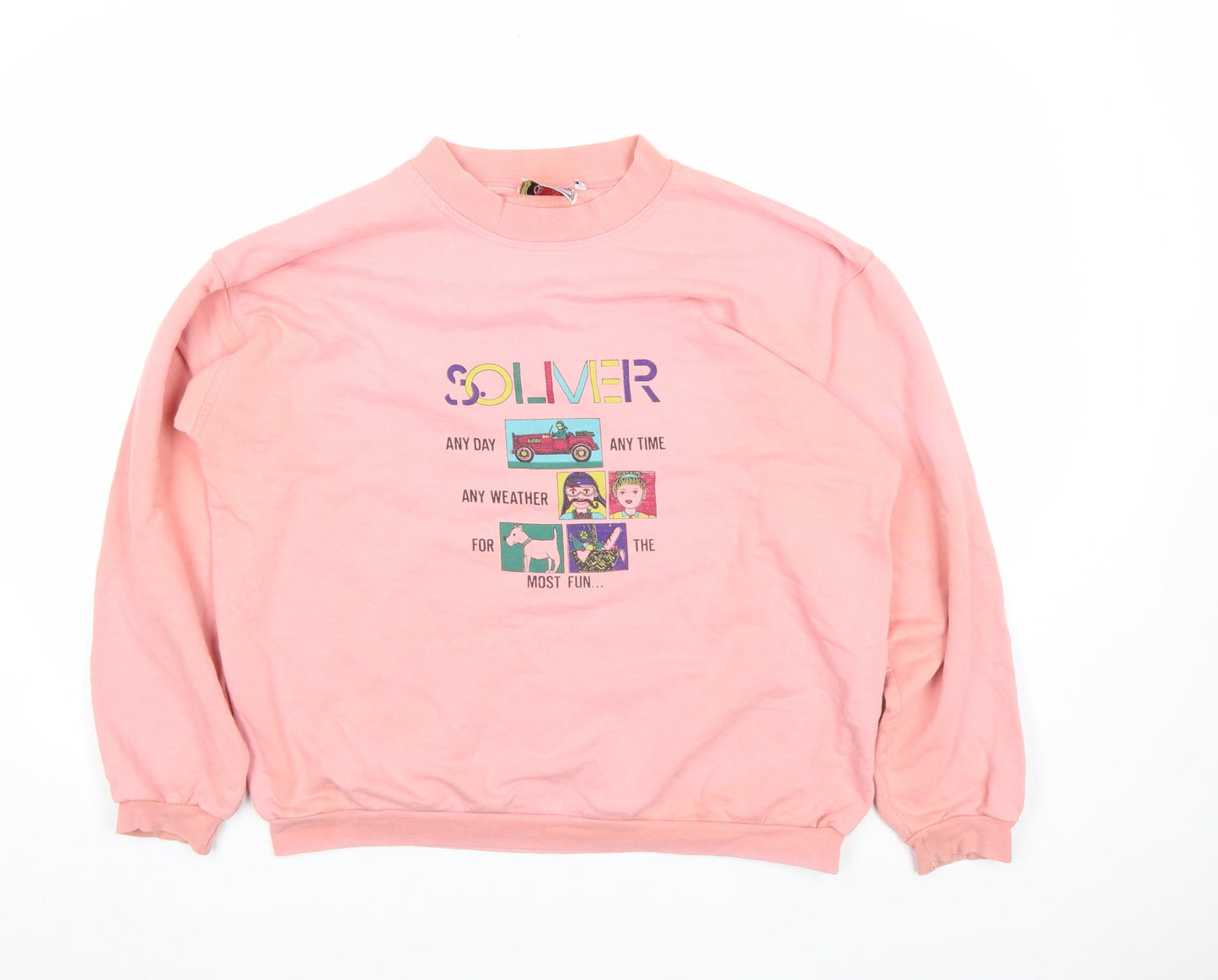 s.Oliver Womens Pink Graphic Pullover Sweatshirt Size M