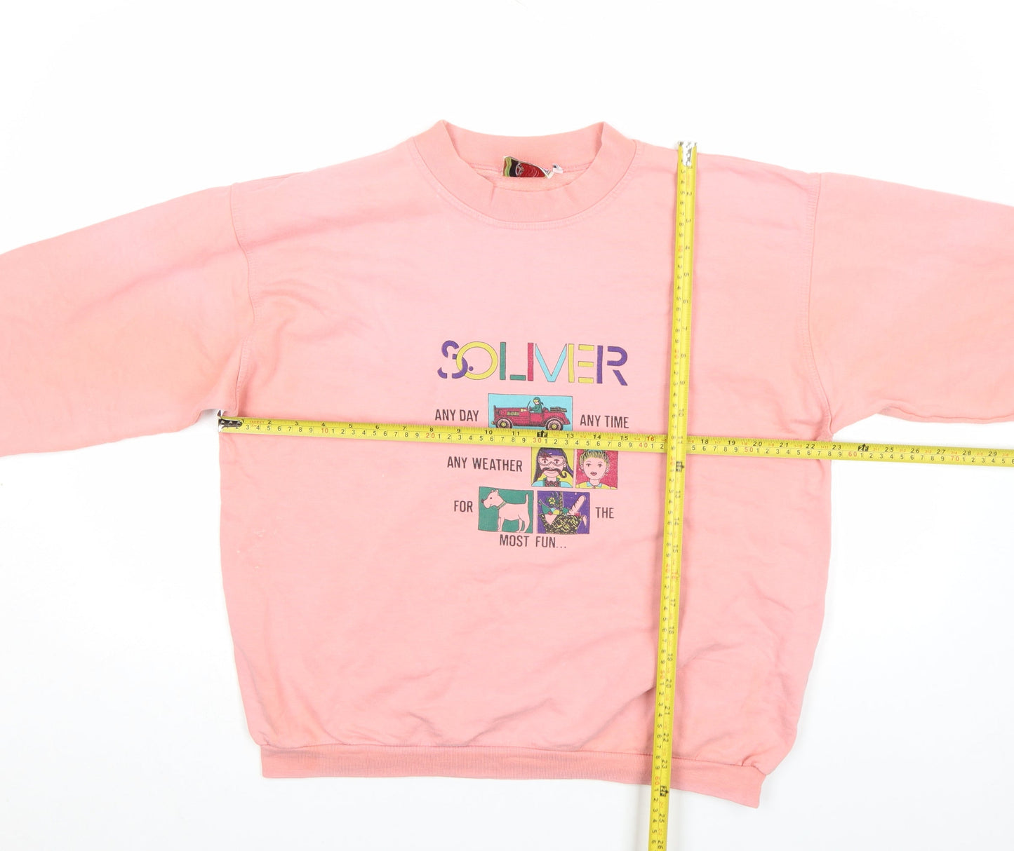 s.Oliver Womens Pink Graphic Pullover Sweatshirt Size M