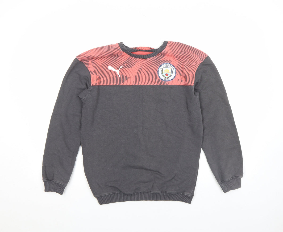 Puma Boys Grey Manchester City Pullover Sweatshirt 13-14 Years