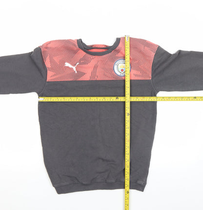Back view of Puma boys’ grey manchester city pullover sweatshirt 13-14 years