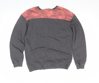 Close-up detail of Puma boys’ grey manchester city pullover sweatshirt 13-14 years